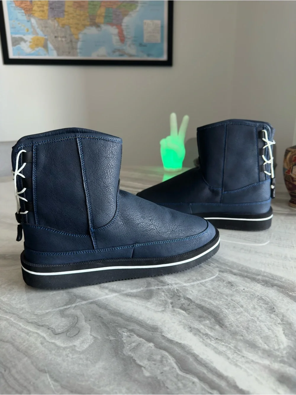Suicoke QC-ANWP Waterproof Navy Blue Ankle Boots
